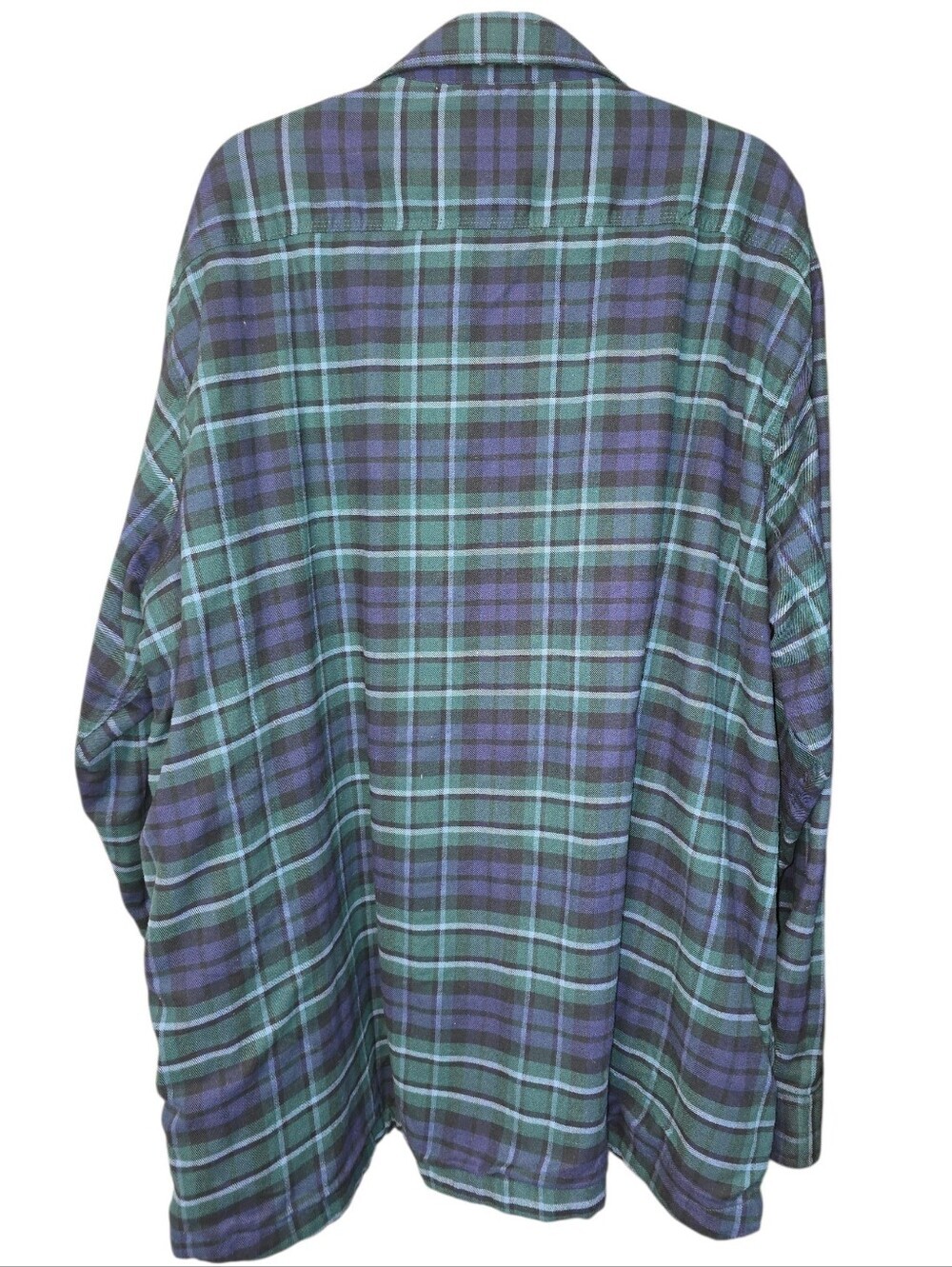 L.L.Bean Plaid Shacket Shirt Jacket Blackwatch Plaid Snap Front Pockets XXL Tall - Picture 9 of 10